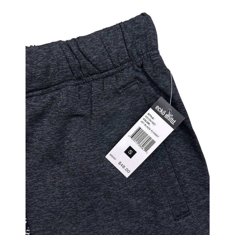 Ecko Unltd Men's Reflective Puff Print Activewear Shorts in Jet Black - Picture 4 of 4